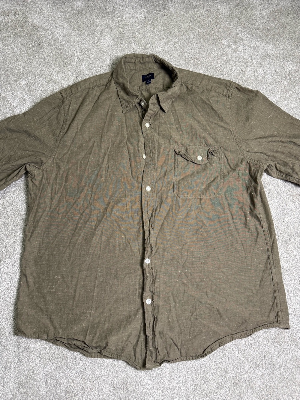 J. Crew Olive Green Casual Button-Down Shirt